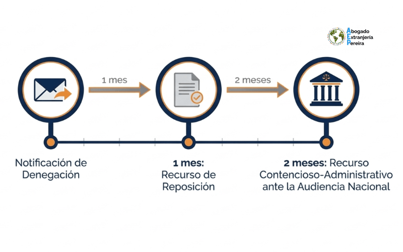 infografia plazos recurso de reposicion y contencioso administrativo denegacion nacionalidad espanola